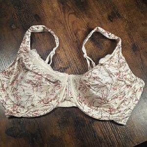NWOT Gorgeous Curvation 40DD Pink/Brown w/lace Unpadded underwire Feminine Bra